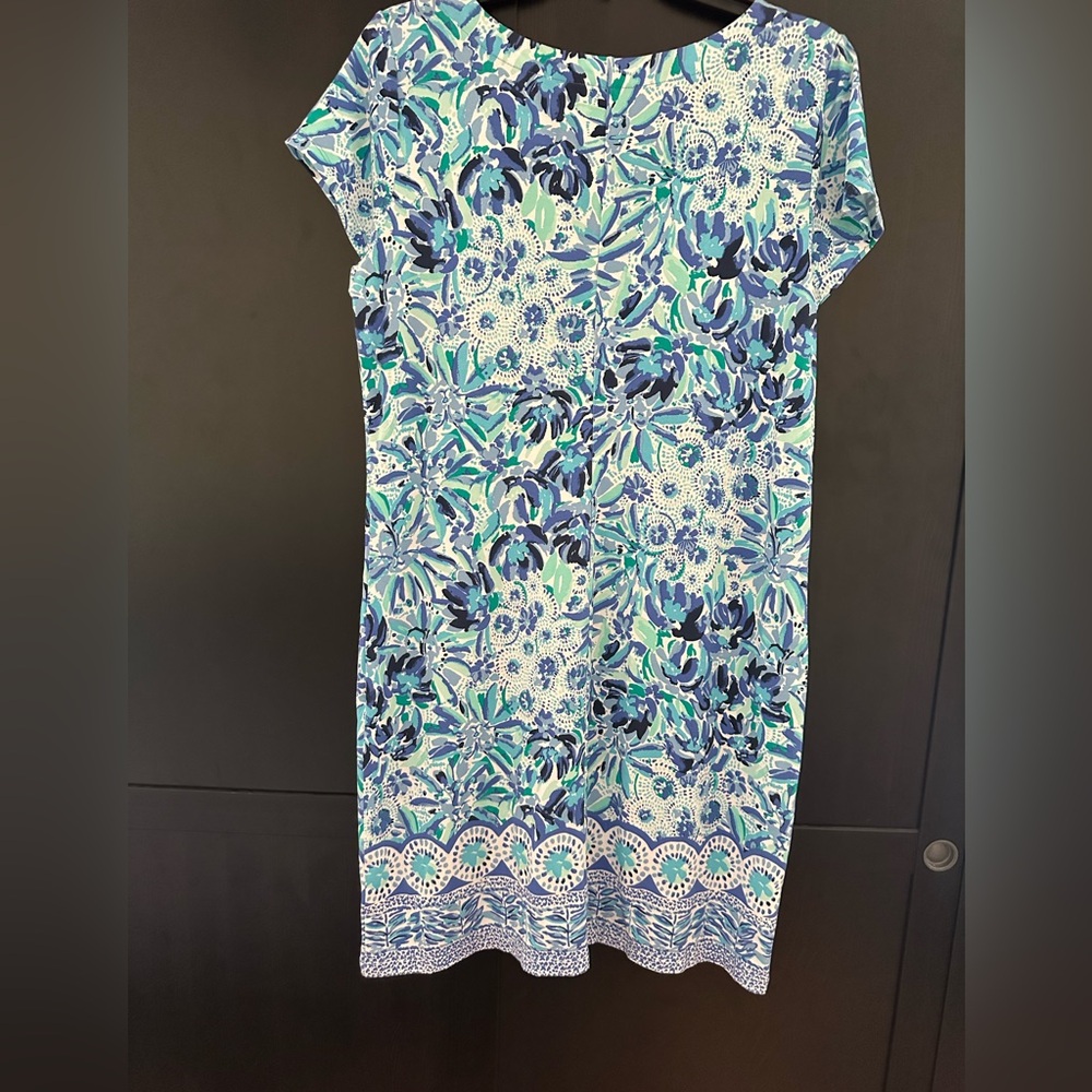 Lilly Pulitzer Blue & Green Floral Midi Dress - Picture 2 of 5